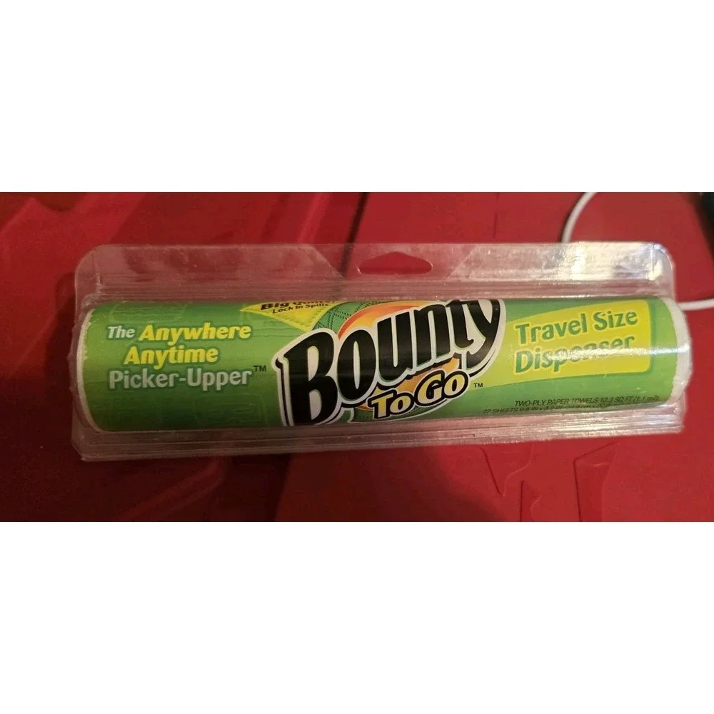 BOUNTY To Go Paper Towels Travel Size Dispenser 22 Sheets Mini Roll Vintage 2005